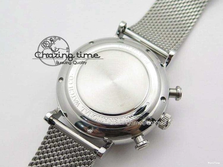 MIROTIME 0215 Portofino Chrono SS Black Dial on SS Mesh Bracelet A StreetReady 7399